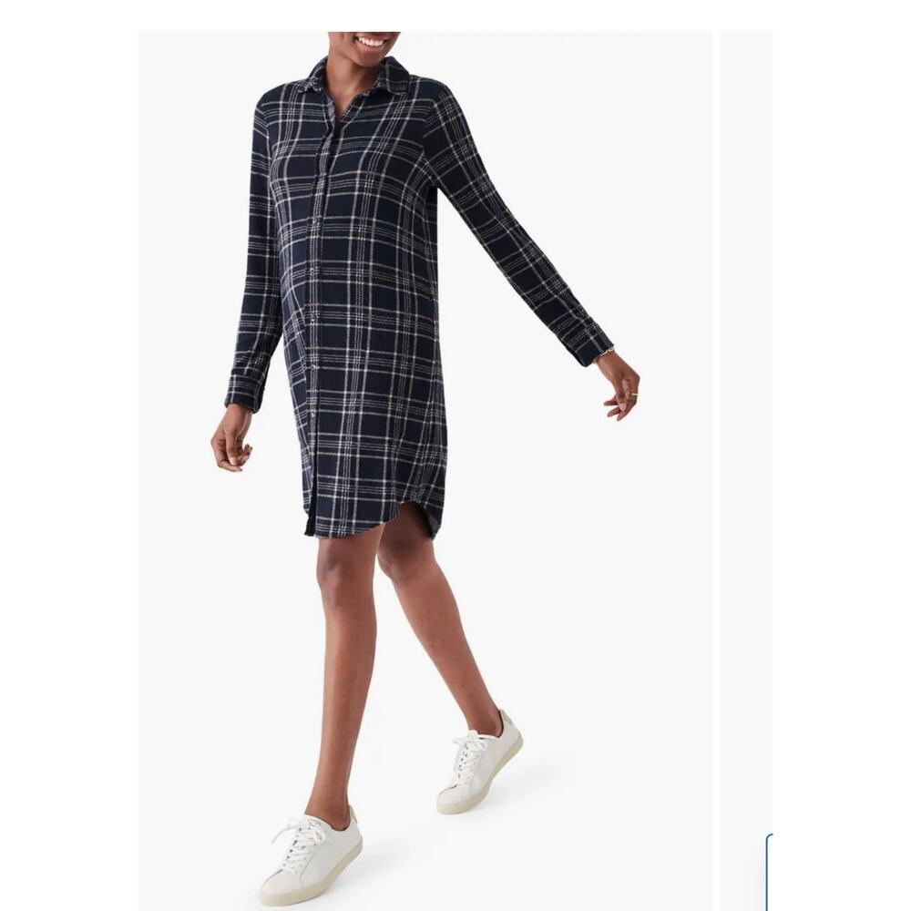 FAHERTY Legend Sweater Dress Dakota Plaid Style WDF2221-DKP Size LARGE
